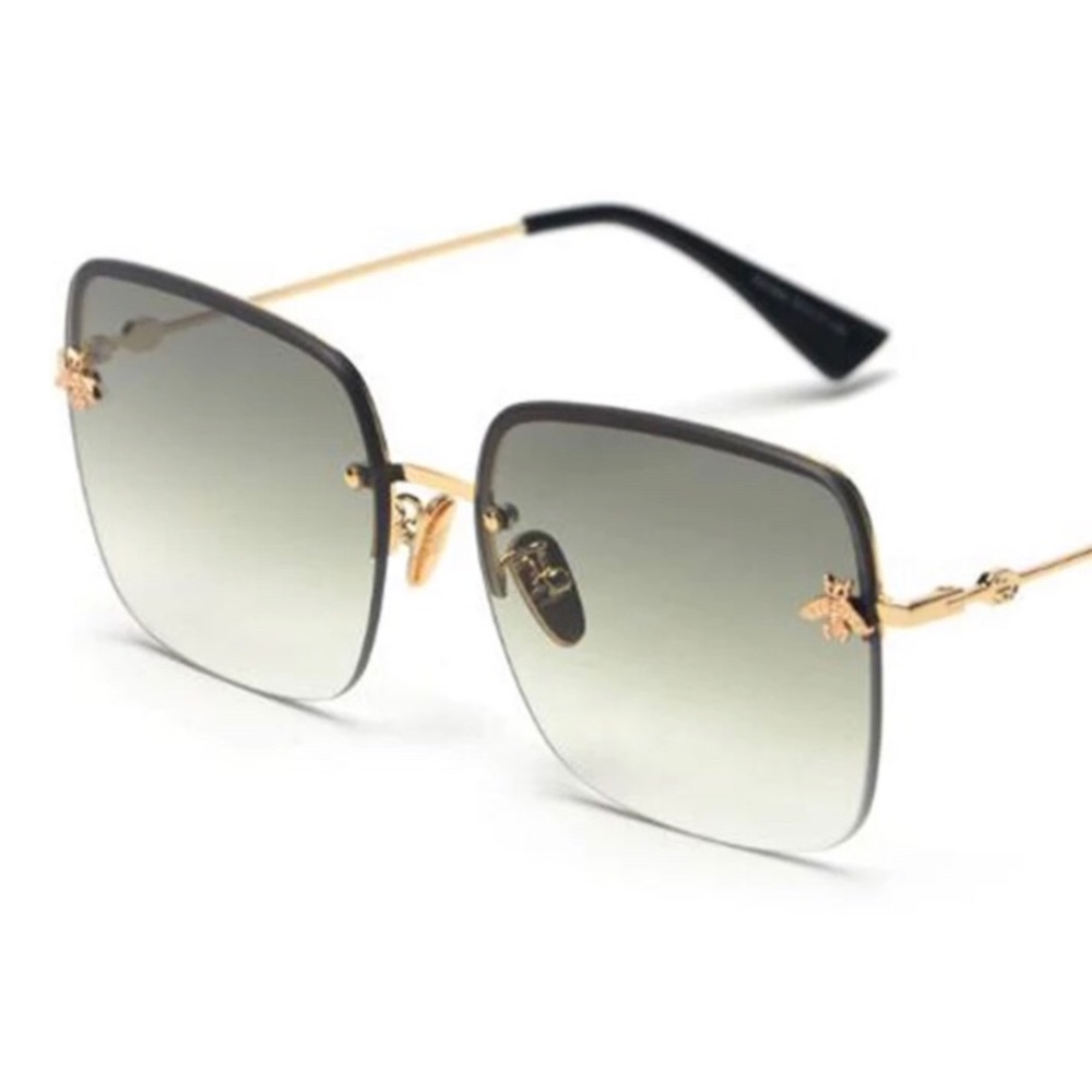 Frameless Light Green Sunglasses